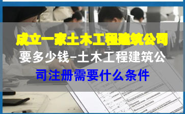 成立一家土木工程建筑公司要多少錢-土木工程建筑公司注冊需要什么條件