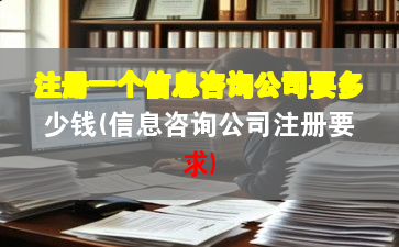 注冊(cè)一個(gè)信息咨詢公司要多少錢(qián)(信息咨詢公司注冊(cè)要求)